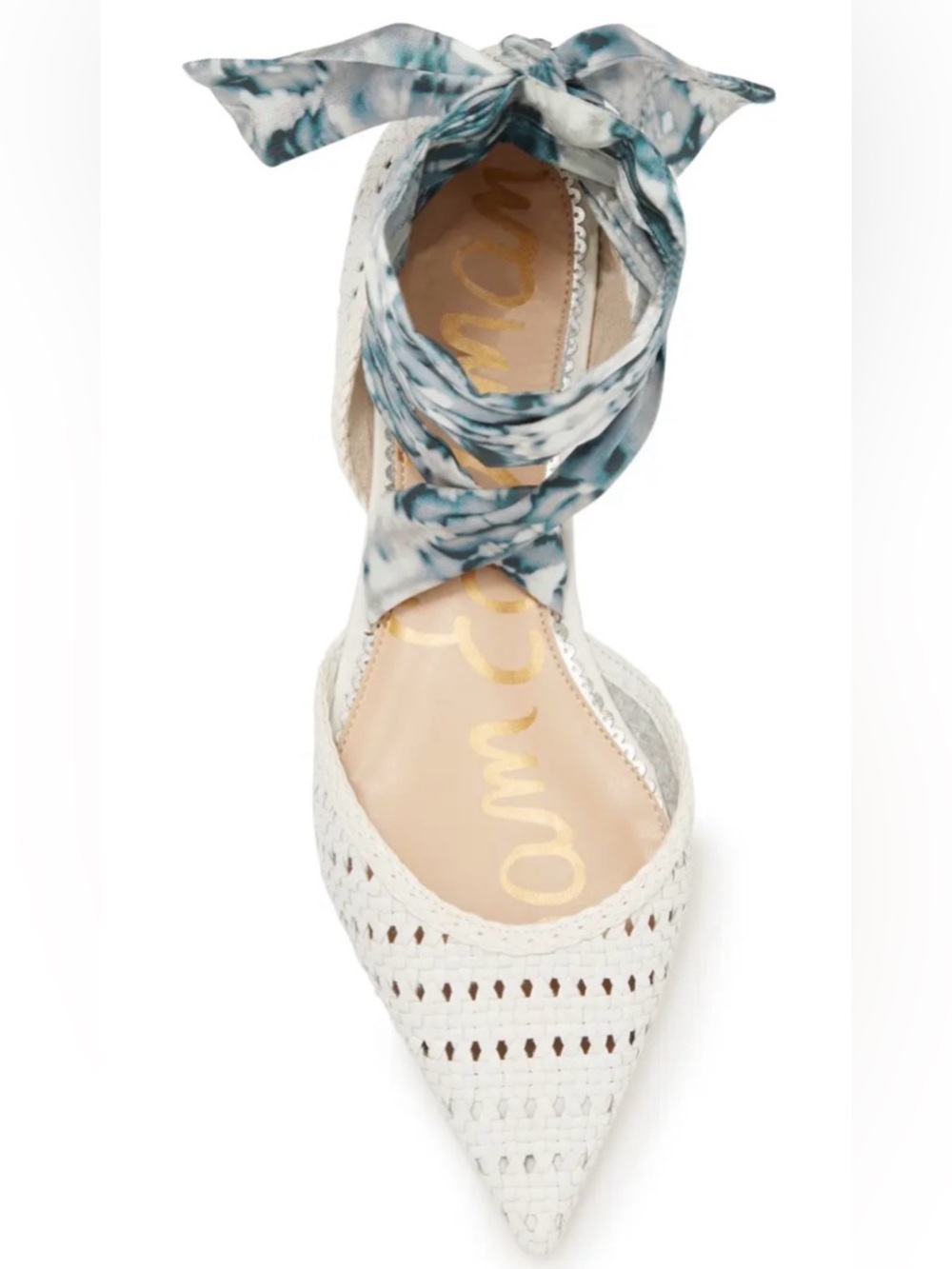 Sam Edelman Sloane Braided Leather Point-Toe Ankle Strap Flats. NWOT. RARE.